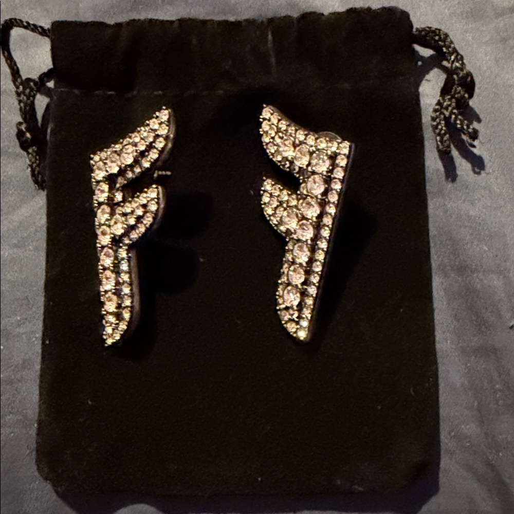 Fendi Silver Crystal Earrings